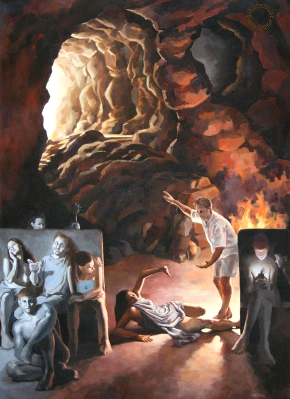 The world is turning into Plato's cavern - see the Cavern allegory, by Plato