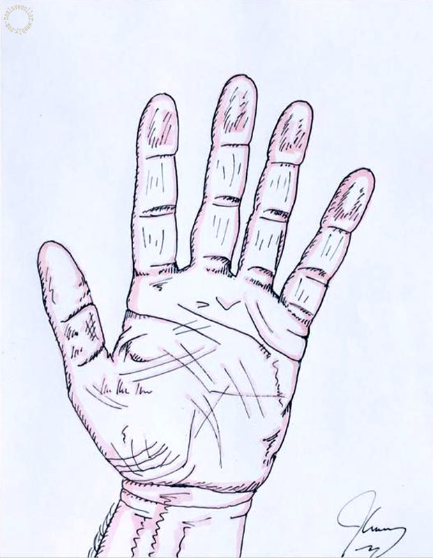 'Human Hand Without Cell Phone' - piece created for posterity by Jim Carrey