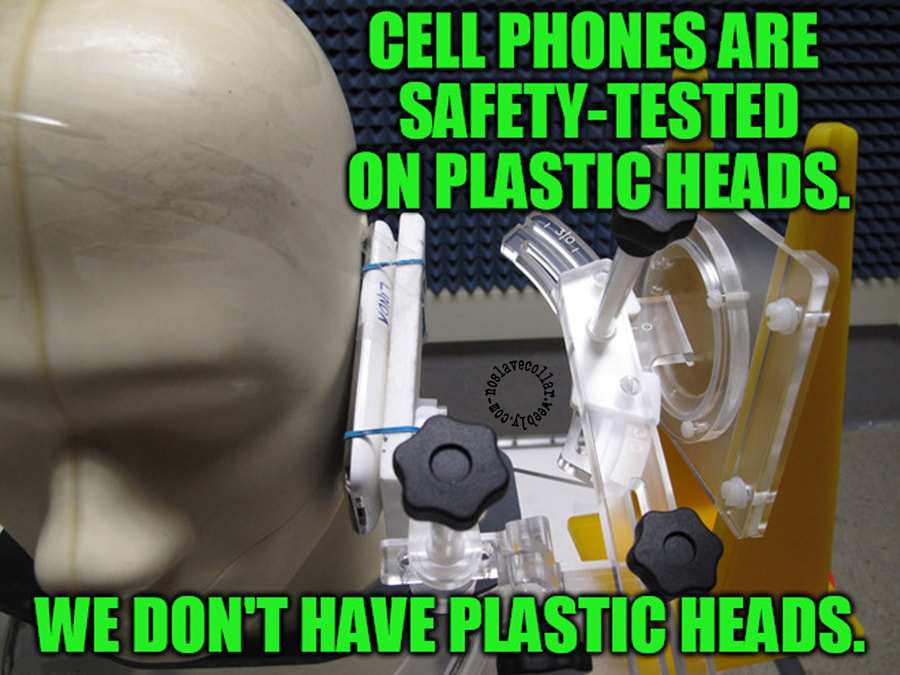 Cell phones are safety tested on plastic heads. We don't have plastic heads.