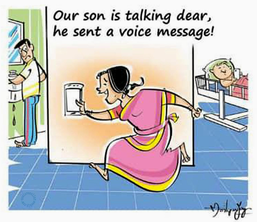 Our son is talking dear, he sent a voice message!