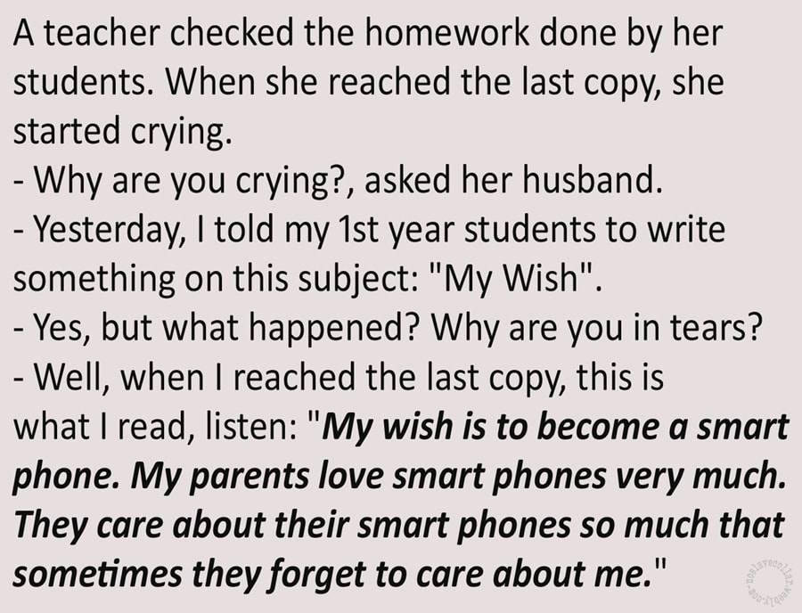 Found online, a teacher's true story - 'My wish is to become a smart phone'
