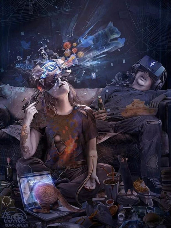 Virtual reality goggles, drug addicts