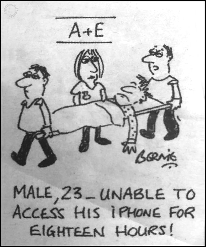 At the A&E, Male, 23, unable to access his iPhone for 18 hours