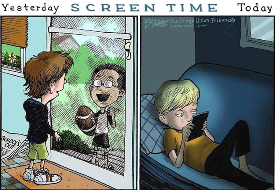 Screen time yesterday and today