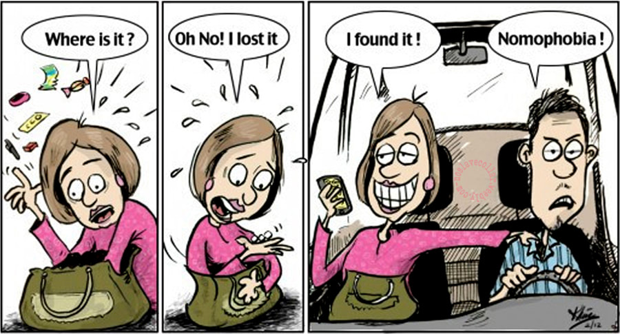 Where is it? Oh No! I lost it... I found it! -Nomophobia (No Mobile Phone Phobia)
