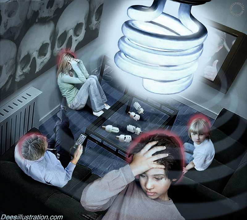 'Energy-saving' light bulbs emit a lot of electro-magnetic radiation - work by David Dees