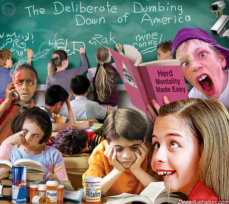 "The Deliberate Dumbing Down of America" (and of schoolchildren worldwide) - by David Dees