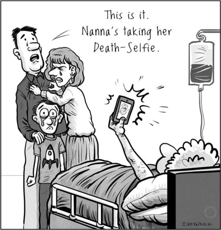 This is it, Nanna's taking her Death-Selfie.