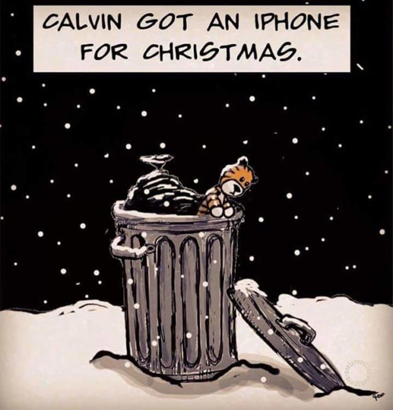 Calvin got an iPhone for Christmas.