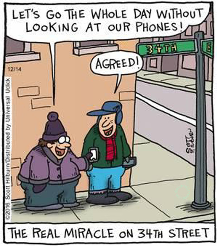 The real 'Miracle on 34th Street': "-Let's go the whole day without looking at our phones -Agreed!"