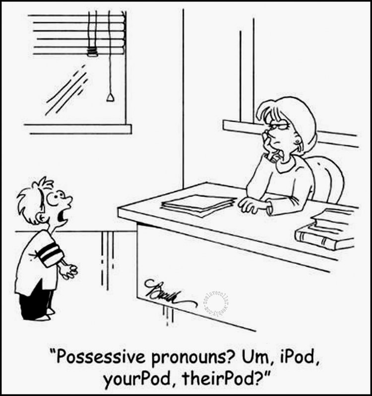 Possessive pronouns? Um, iPod, yourPod, theirPod?
