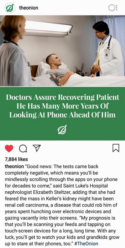 Doctors assure recovering patient he has many more years of looking at phone ahead of him - satirical article