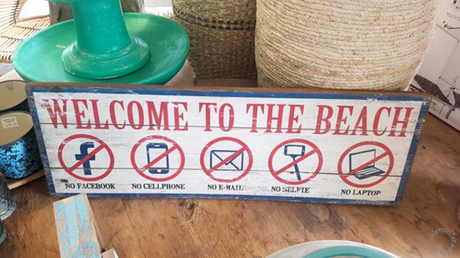 As seen in a shop - 'Welcome to the beach', wooden sign