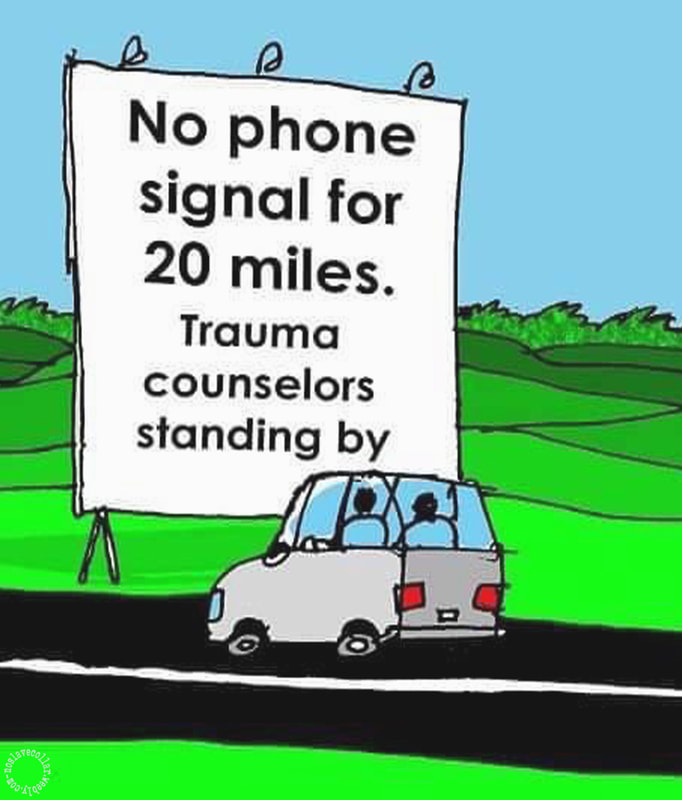 No phone signal for 20 miles - Trauma counselors standing by