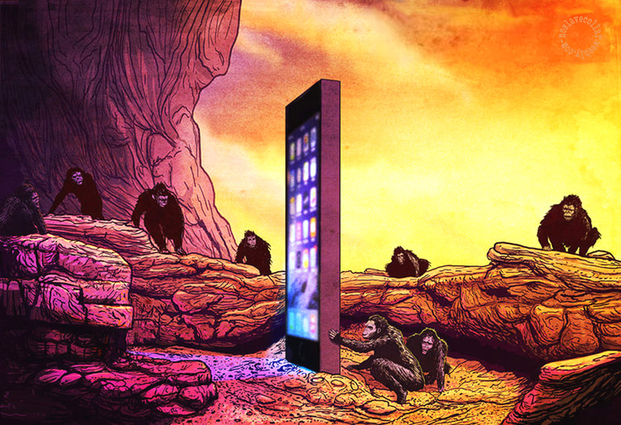 Worship that monolith you damn, unworthy apes! Inspired by Stanley Kubrick's '2001 A Space Odyssey' (2)